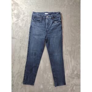 Good American Good Classic Jeans Womens 8/29 Straight Leg Dark Wash Casual